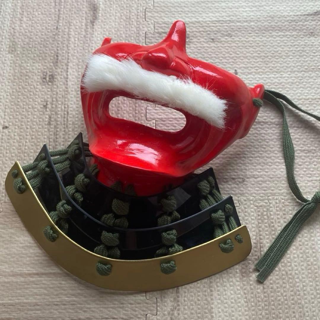 【着用可能】手作り面頬　武具　鎧兜　甲冑　等身大　半頬　ハンドメイド　コスプレ