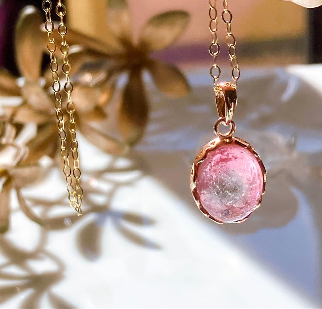 希少✧ピンク/ブルー✧大粒バイカラートルマリンネックレストップ✧ウォーターメロン