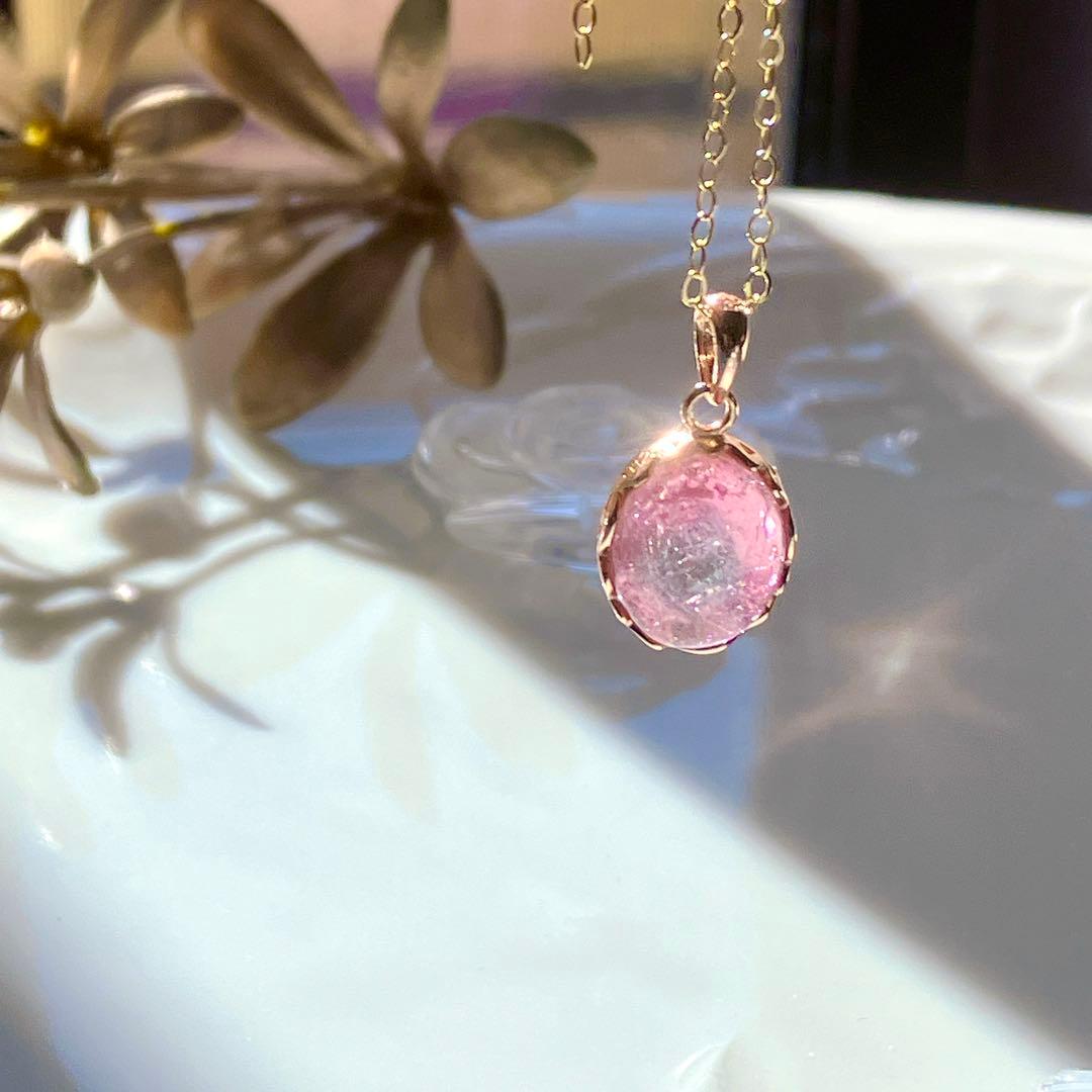 希少✧ピンク/ブルー✧大粒バイカラートルマリンネックレストップ✧ウォーターメロン