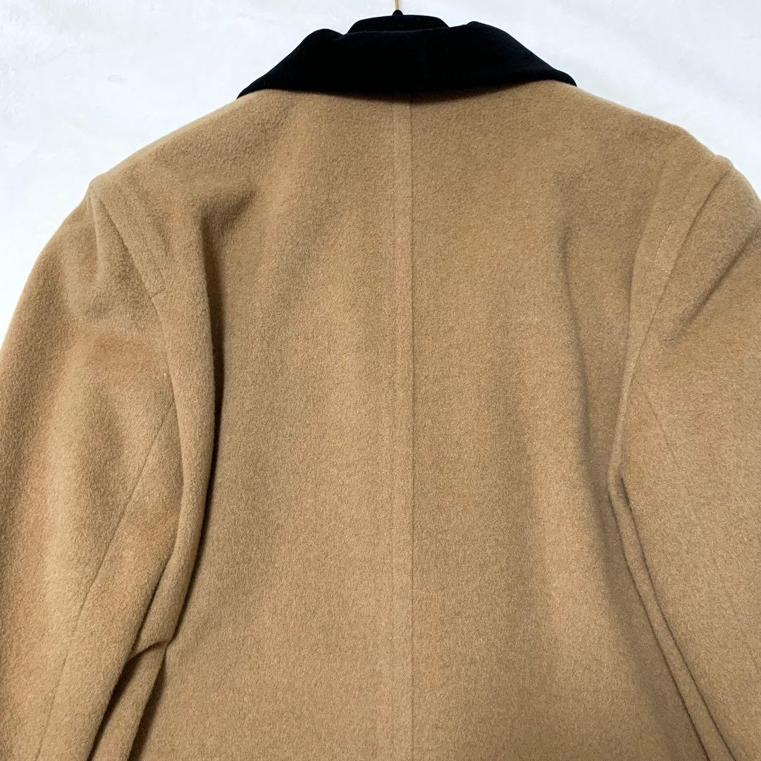 最高級 JAEGER イエガー 英国製 コート キャメル100% ベロア襟
