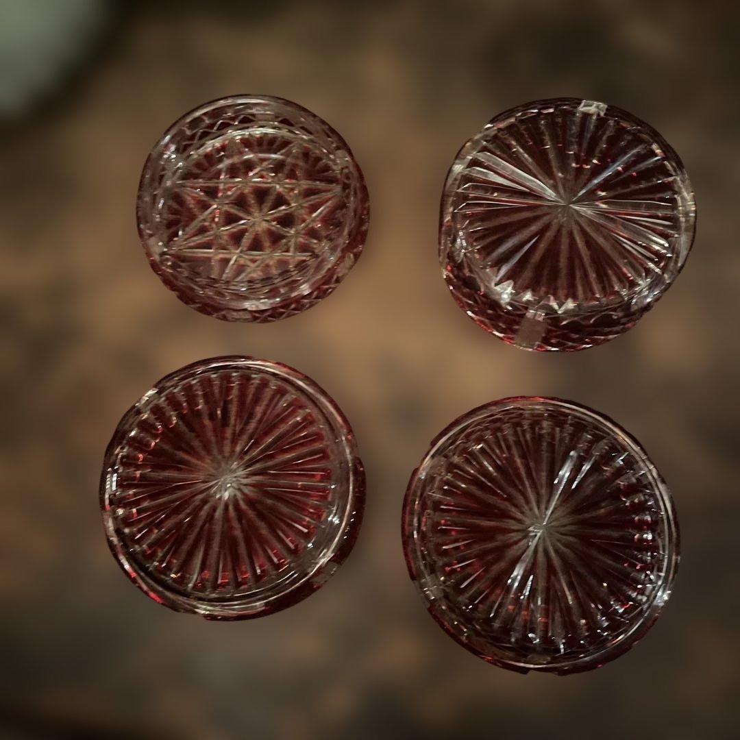 年初お値下げ　伝匠　薩摩切子　三段重　赤　（秀逸品）