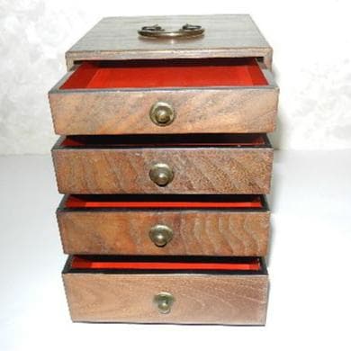 小さなアンティーク菓子箪笥（かしだんす）