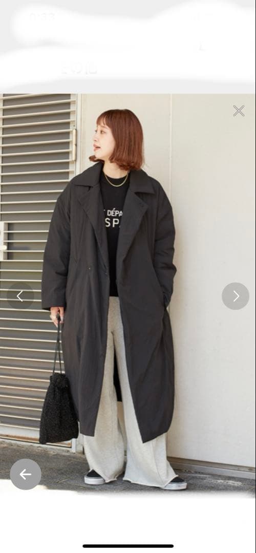 B.C STOCK ワッシャーナイロンダウン チェスターコート　ブラック　S