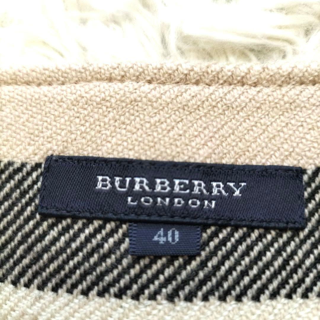 バーバリーロンドン　メガチェック　アシンメトリー ウールスカート ベージュ 40