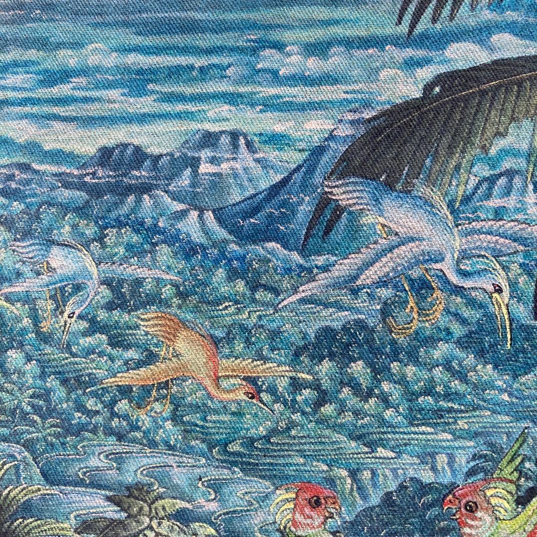 バリ絵　精緻な極細密画　超絶画法によって描かれたバリ島の民族画 約35×31cm