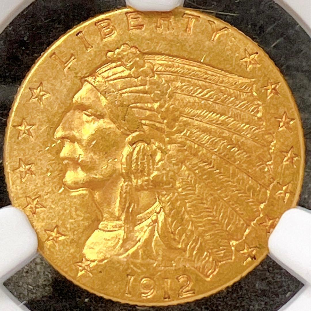 1912年 インディアンヘッド金貨 $2.5 MS 61