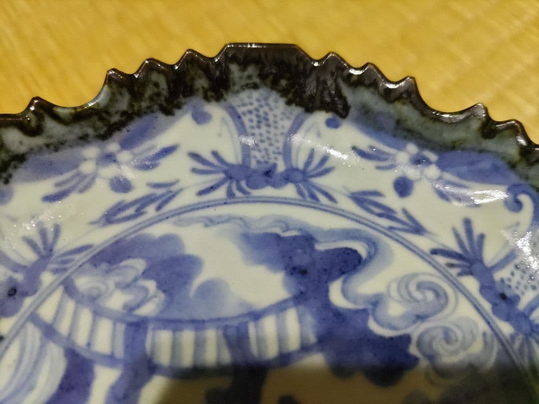 あっちゃん様　4枚価格　名工！初代　川瀬竹春　中国風　祥瑞　染付　３ツ足　皿