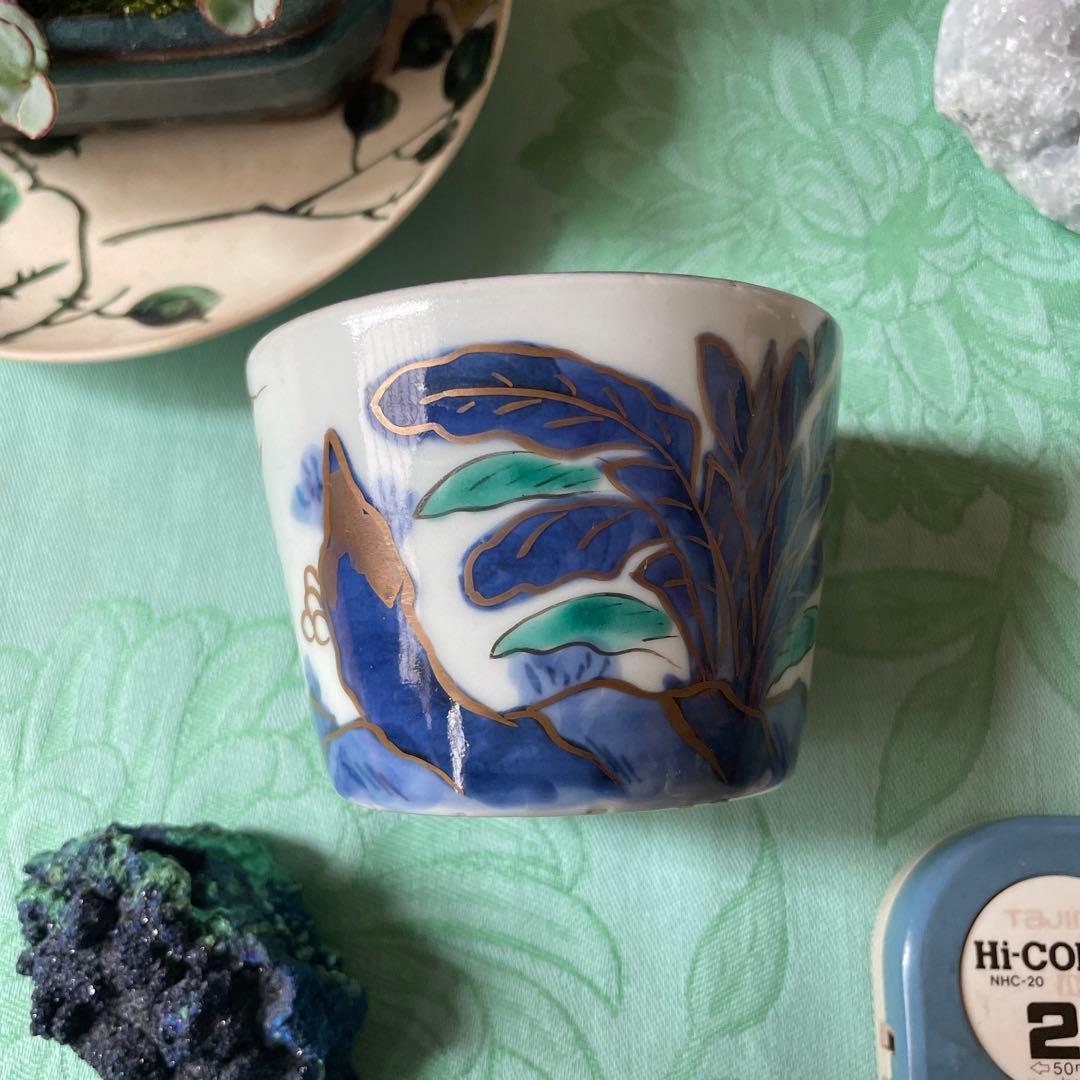 江戸期　古伊万里　金彩　染付　色絵　賢人図　蕎麦猪口　湯呑み茶碗