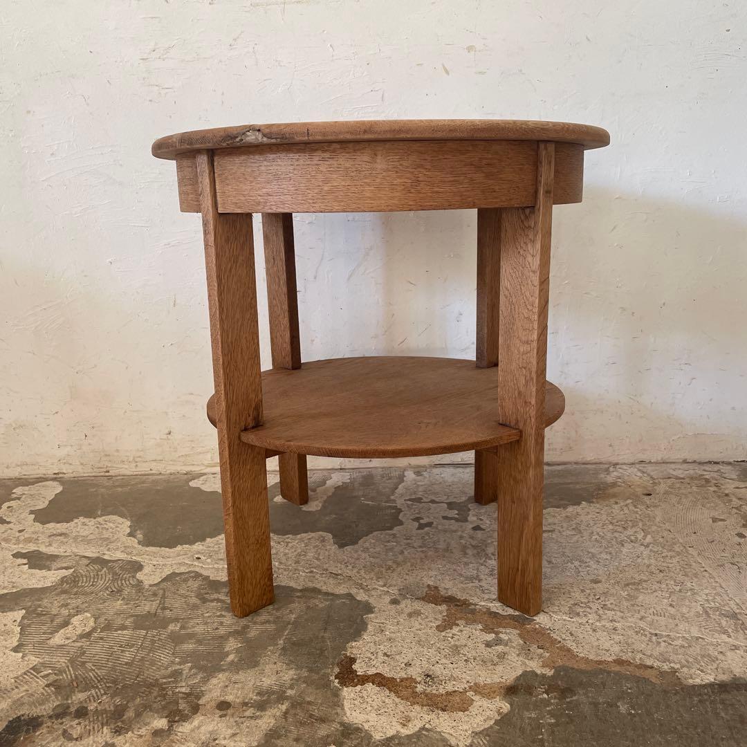 ビンテージ　ラウンドサイドテーブル ローテーブル　コーヒーテーブル　剥離