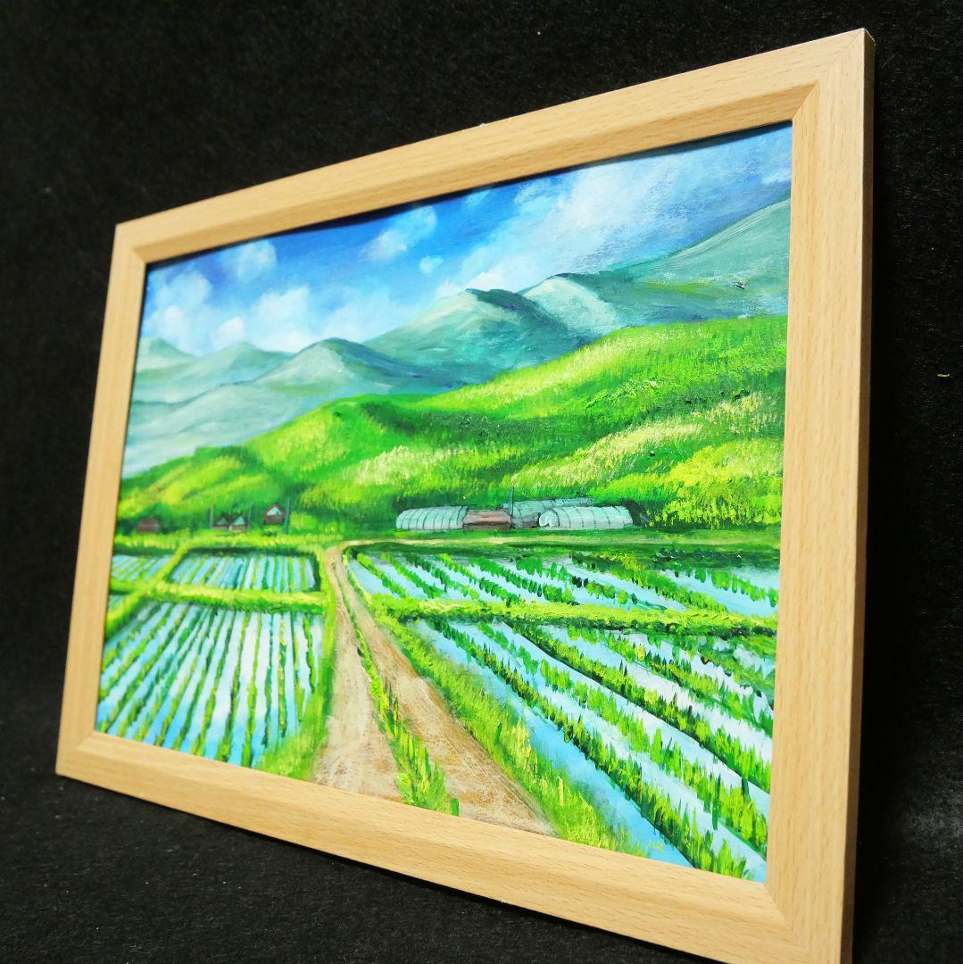 油絵 絵画 【田舎の田んぼ】
