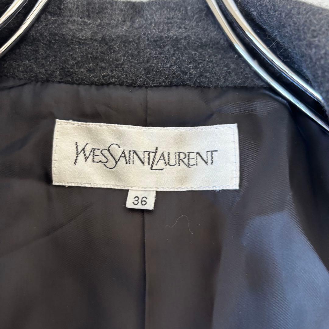 YVES SAINT LAURENT✨未使用級アンゴラ　ダブルチェスターコート