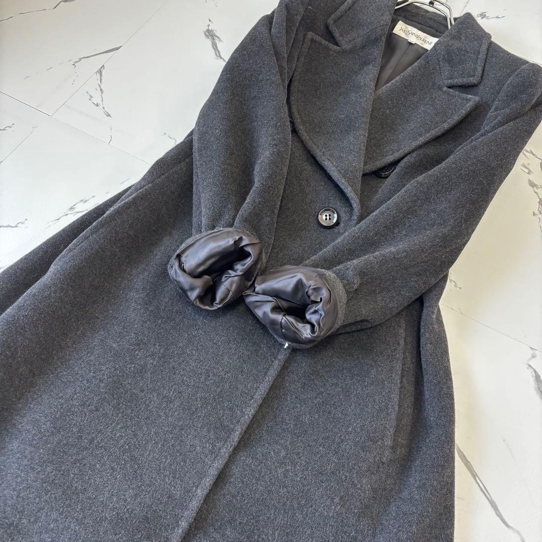 YVES SAINT LAURENT✨未使用級アンゴラ　ダブルチェスターコート