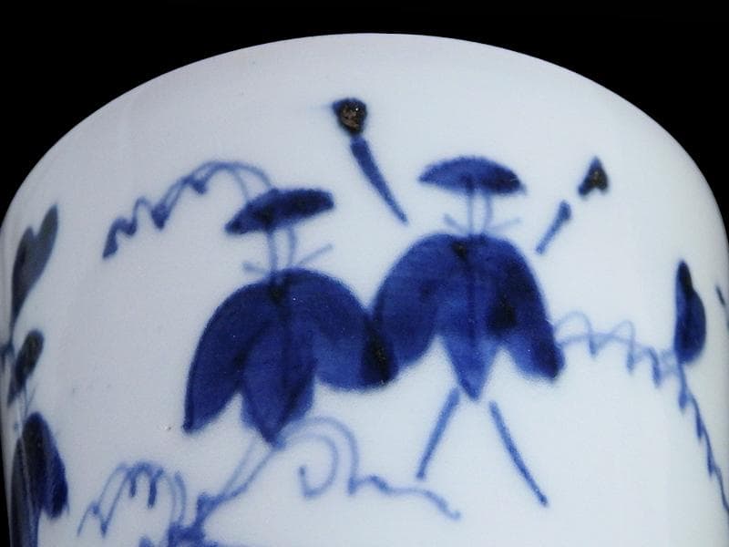 古伊万里　染付　朝顔の図　蕎麦猪口　C615AS-CXh