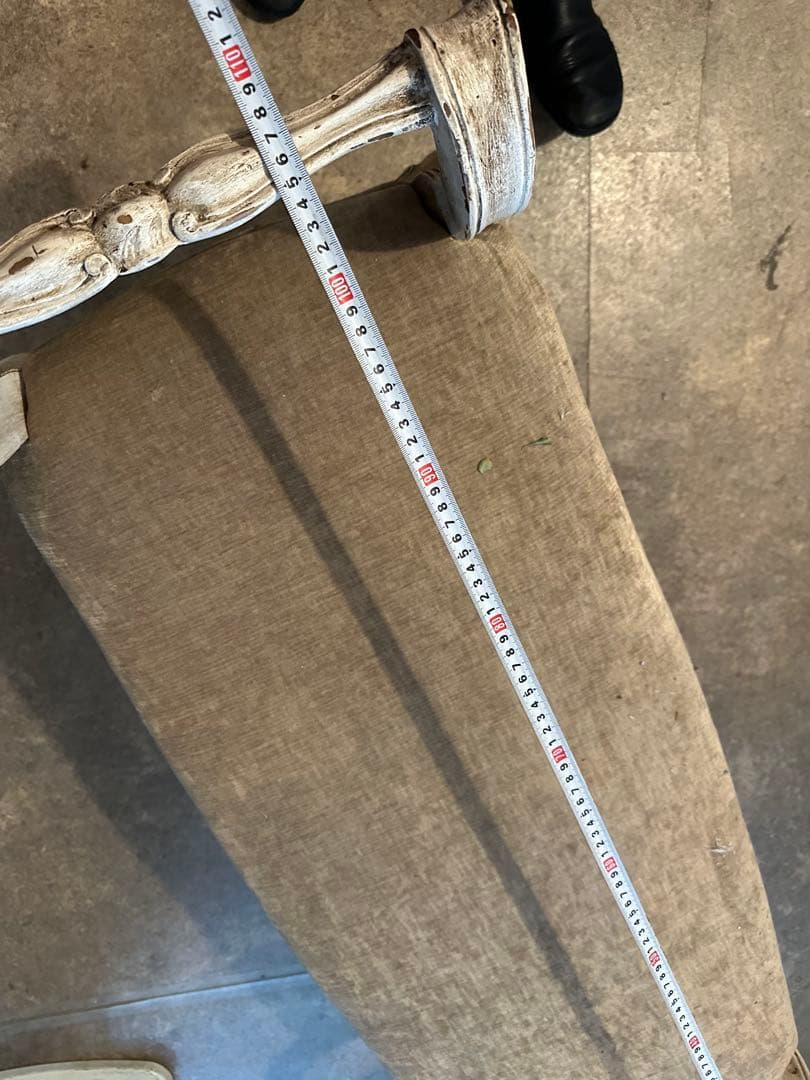 アンティークベンチ 木製 布張り