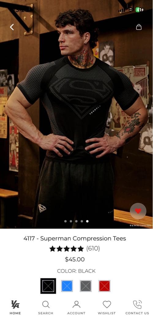 ×Superman コンプレッションウェア ブラック L タグ付き
