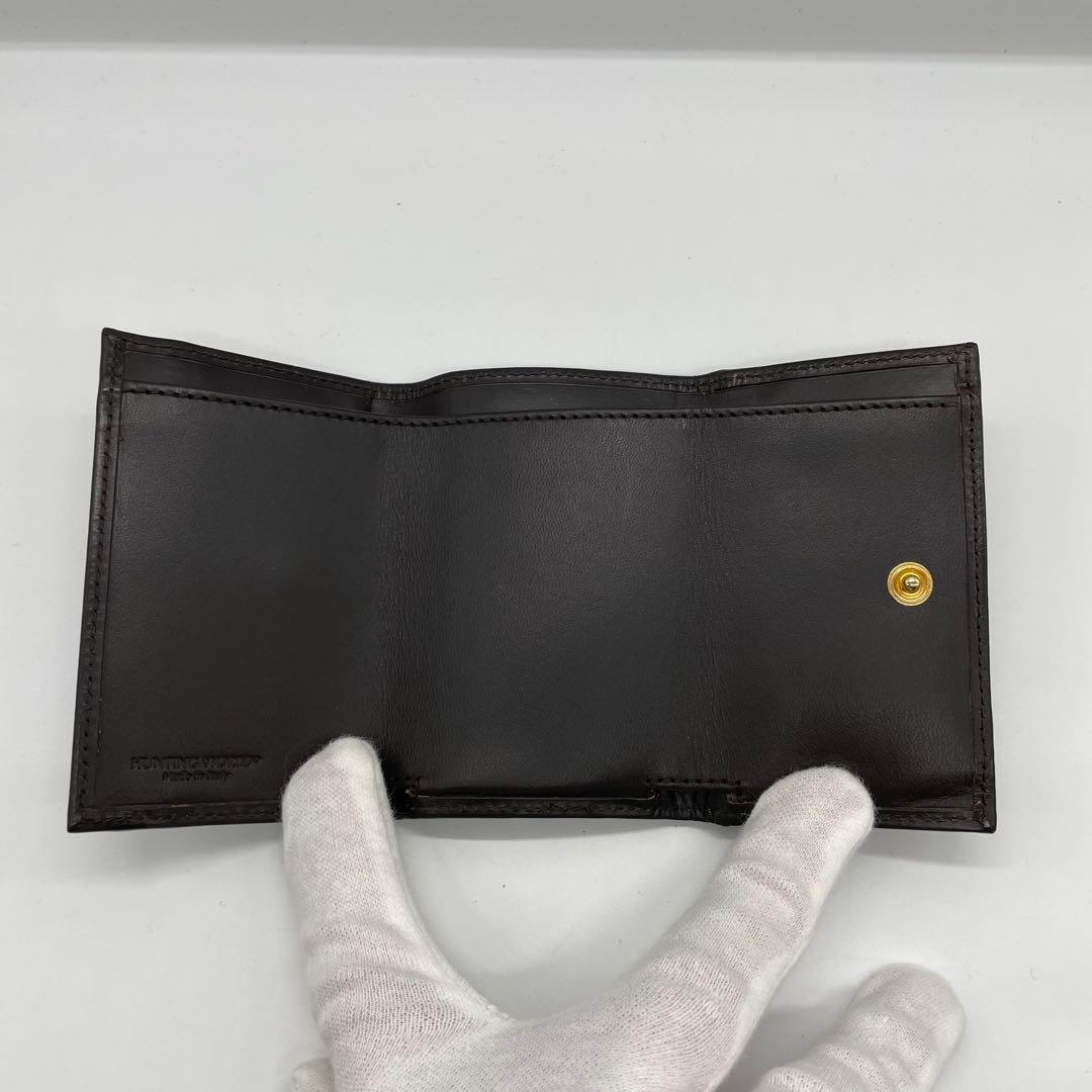 【美品】 ハンティングワールド コンパクトウォレット 折り財布 w2