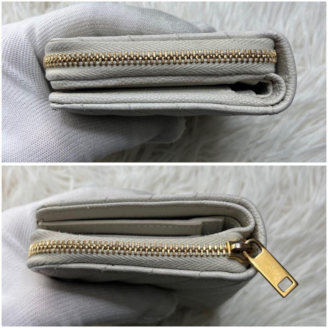 極美品✨イヴサンローラン YSL 財布 コンパクト ホワイト系 レディース