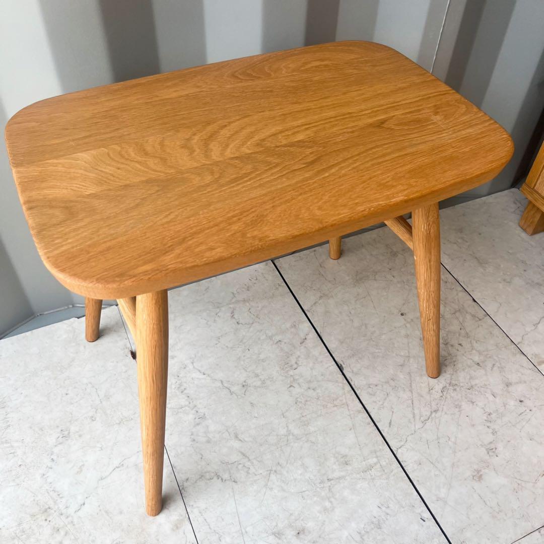 取付無料！無印良品 廃盤希少品 オーク材スツール・丸脚 北欧風ナチュラルチェア✨