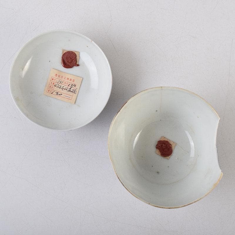 中国　清代　同治年製　紛彩　雲龍文　蓋茶碗　参考品　N　R9091