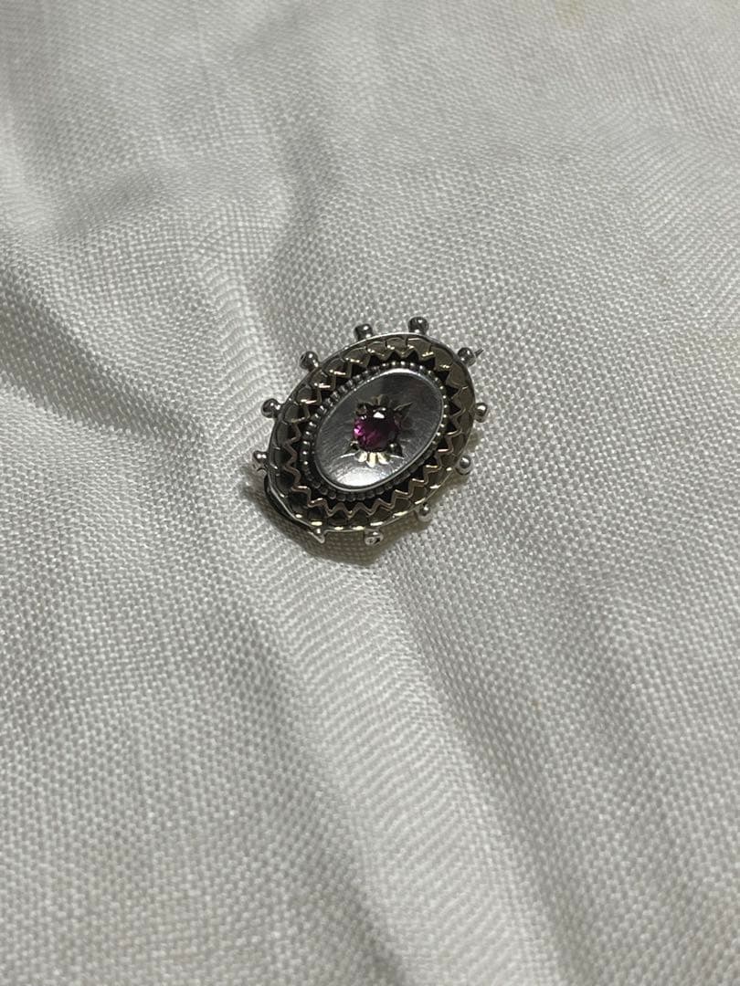 英国アンティーク ロードライトガーネット シルバーミニブローチ