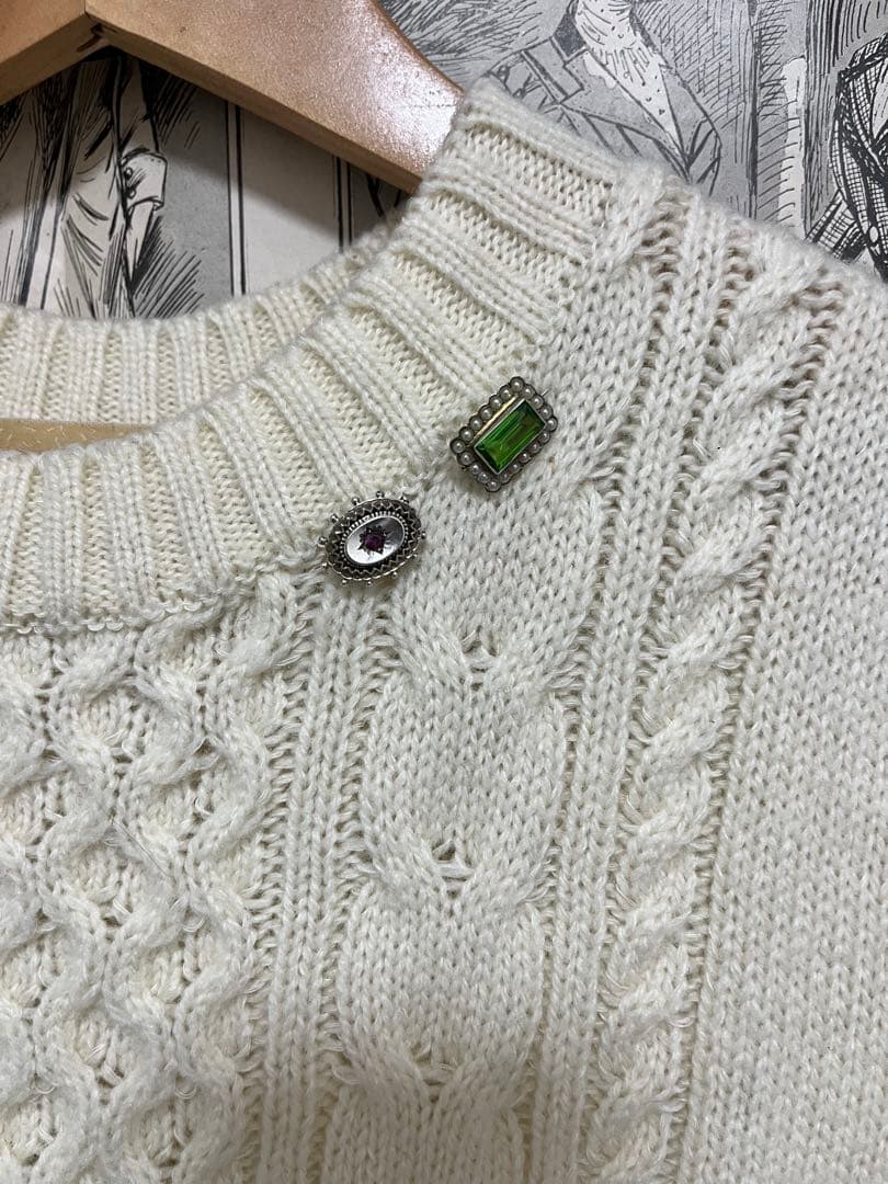 英国アンティーク ロードライトガーネット シルバーミニブローチ