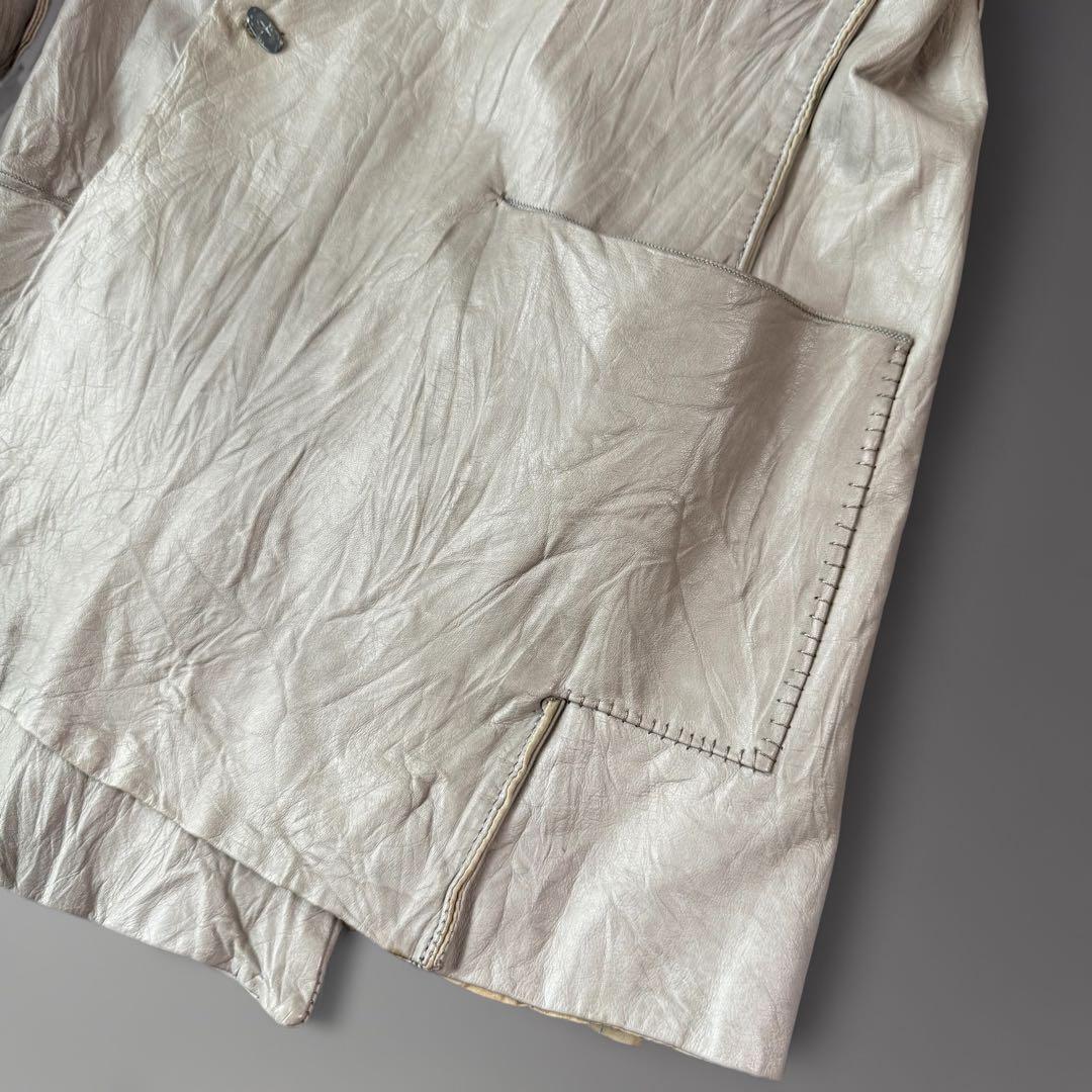 m.a+ ウォッシャブル レザーテーラードジャケット