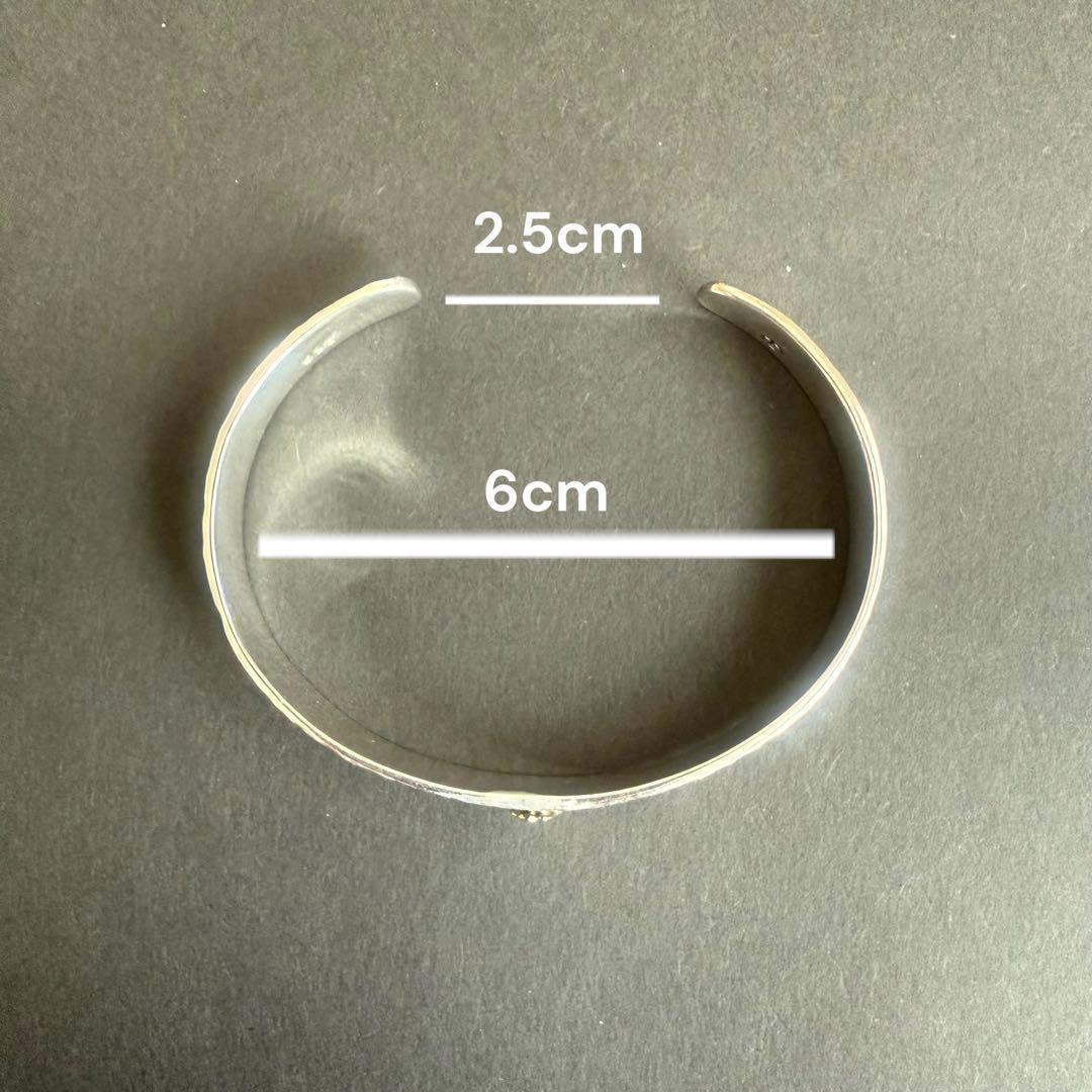 Silver925 シルバー 925 平打ち ブレス バングル 金メタル 叩き