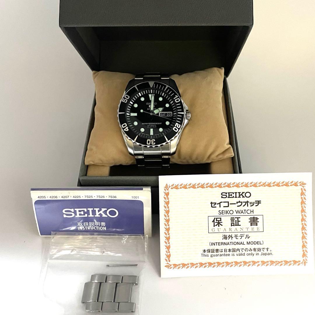 【美品】SEIKO5 自動巻き ダイバーズ 7S36-03C0 日本製
