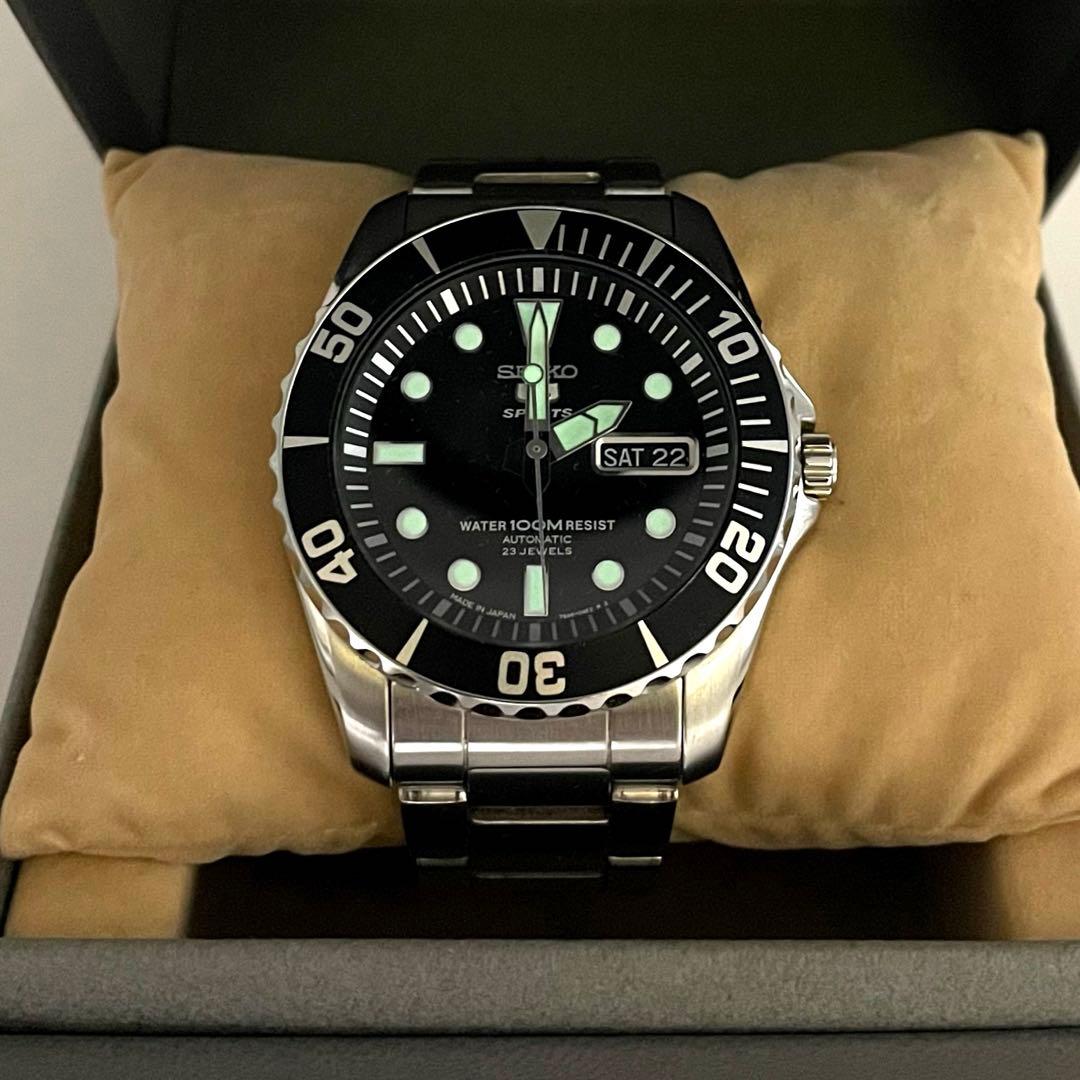 【美品】SEIKO5 自動巻き ダイバーズ 7S36-03C0 日本製