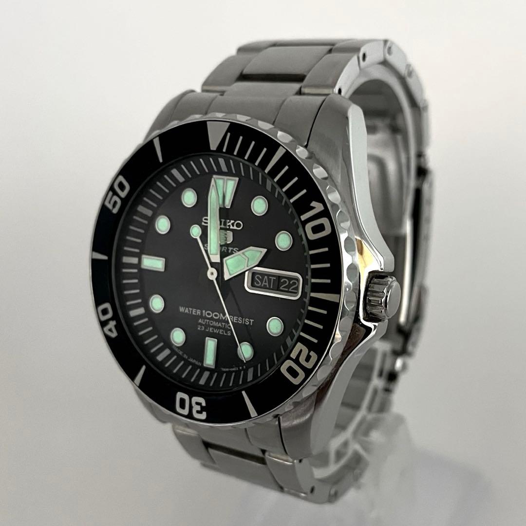 【美品】SEIKO5 自動巻き ダイバーズ 7S36-03C0 日本製