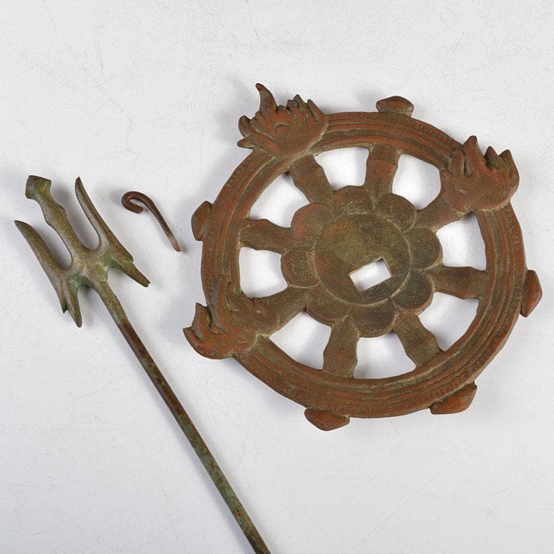 仏教美術　古銅　毘沙門天　仏像　置物　G　R4843B