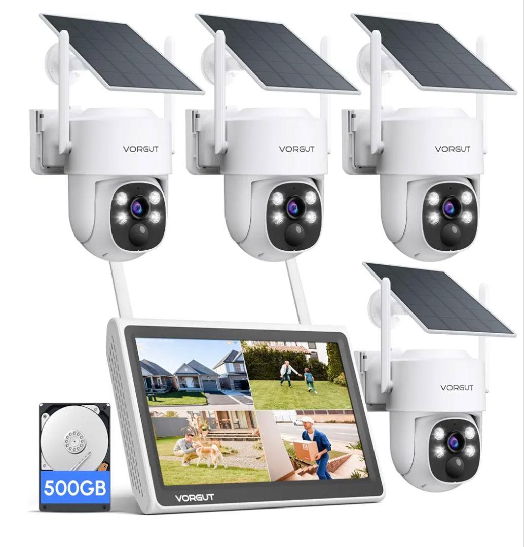 チェリーVORGUT ソーラー防犯カメラ 4台セット 500GB内蔵モニタ