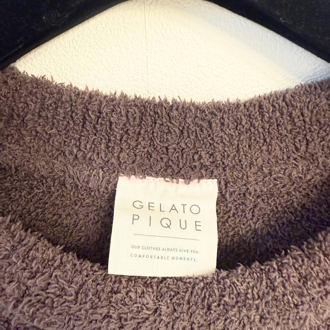 極美品 gelato piqueシュナウザー ジャガード ワンピースダークグレー