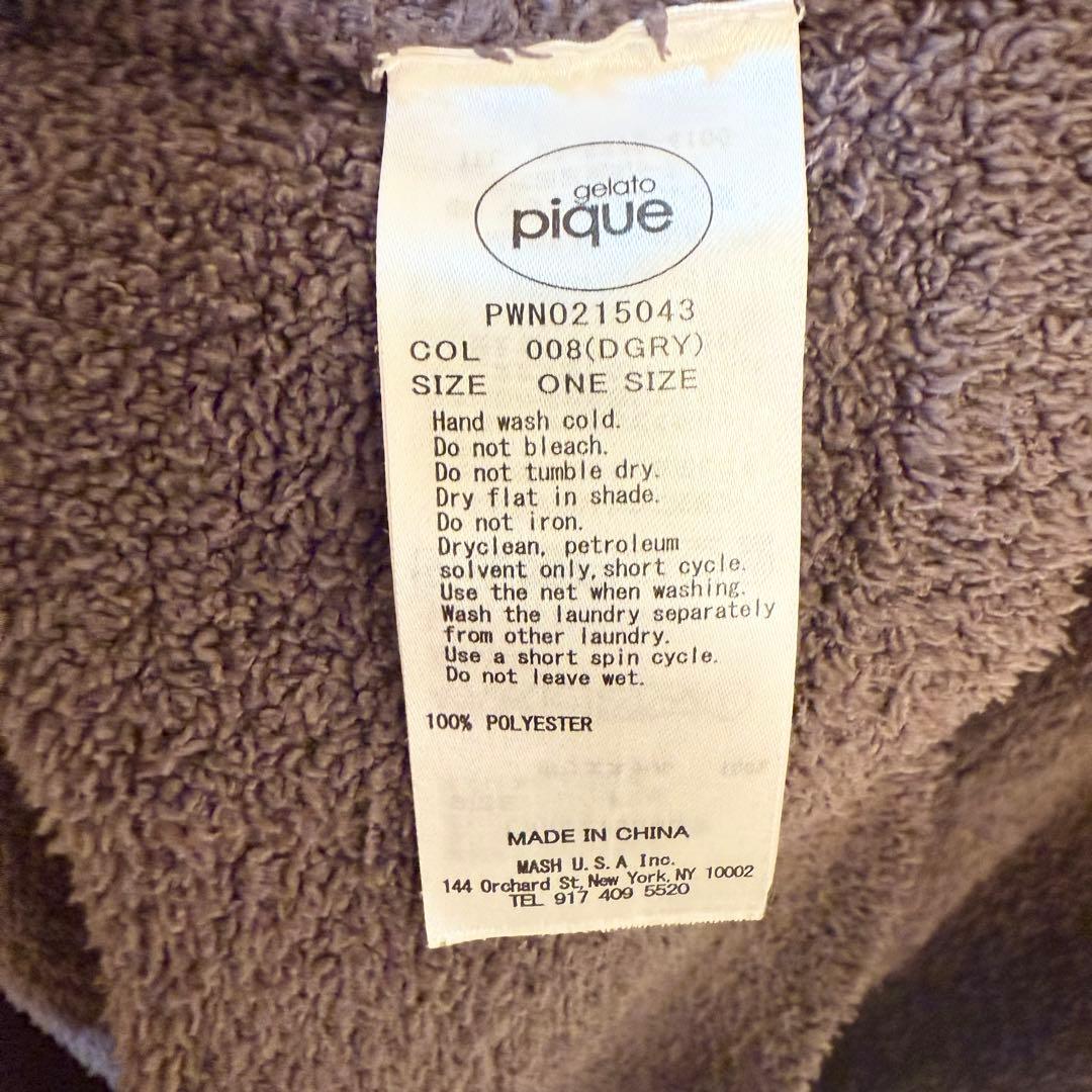 極美品 gelato piqueシュナウザー ジャガード ワンピースダークグレー