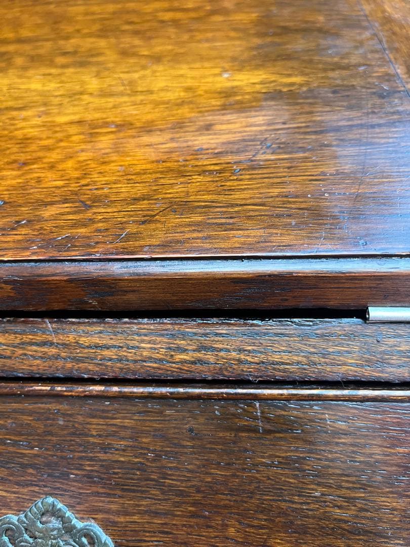 英国 アンティーク家具 ライティングビューロー オーク 1920年代 真鍮