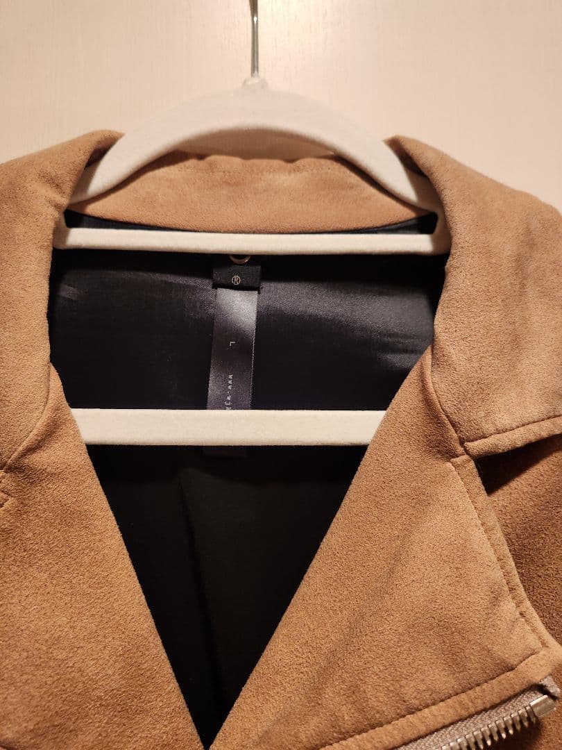 WJK　ブラウン スエード シングルライダースジャケット