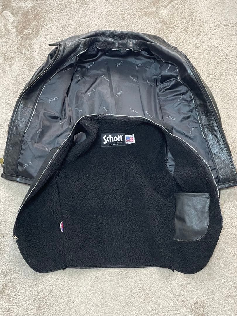 【週末セール】美品 Schott .N.Y.C ショット シングル ライダース