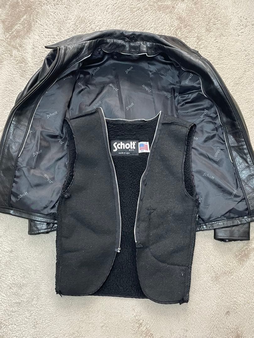 【週末セール】美品 Schott .N.Y.C ショット シングル ライダース