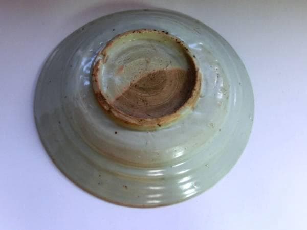 皿■染付 ホツ有り 古い中皿 砂高台 古玩 唐物 中国 古美術 時代物 骨董品■