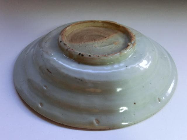 皿■染付 ホツ有り 古い中皿 砂高台 古玩 唐物 中国 古美術 時代物 骨董品■