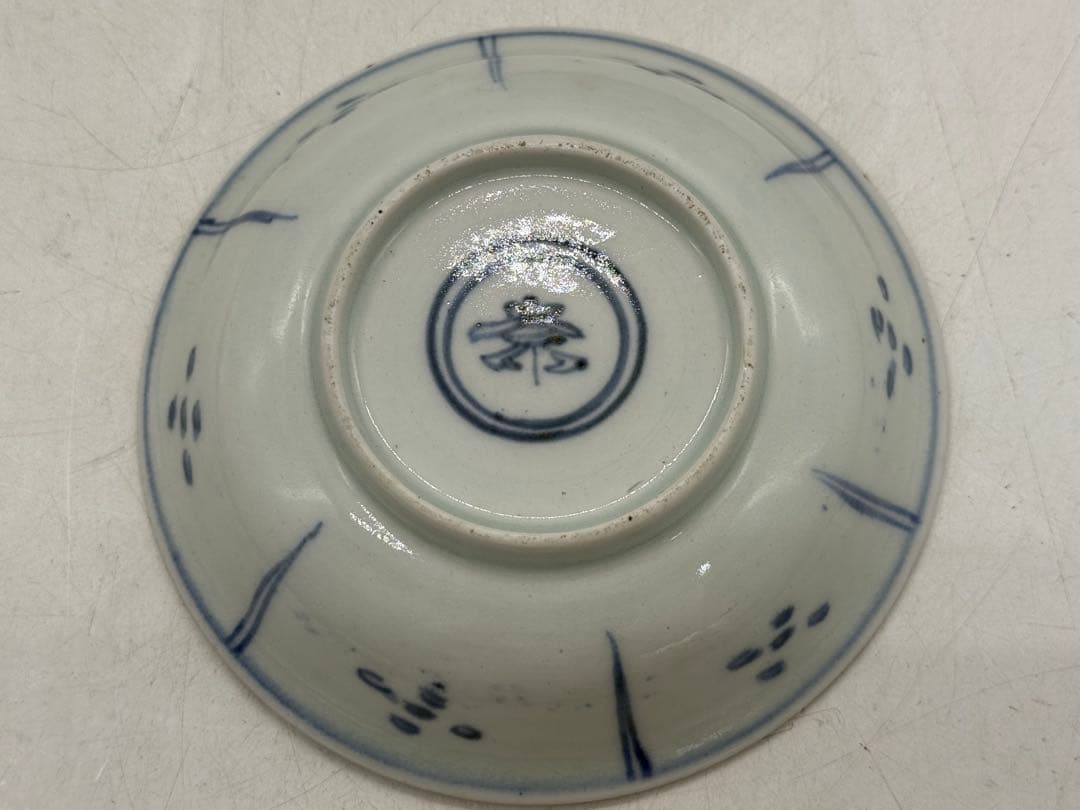 中国　清時代　染付　新渡　4寸皿　送料込み251101