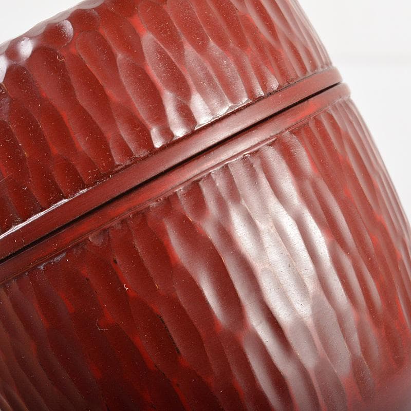 茶道具　高岡漆器　木彫師　般若勉　雲舟作　鎌倉　棗　共箱　V　R5518