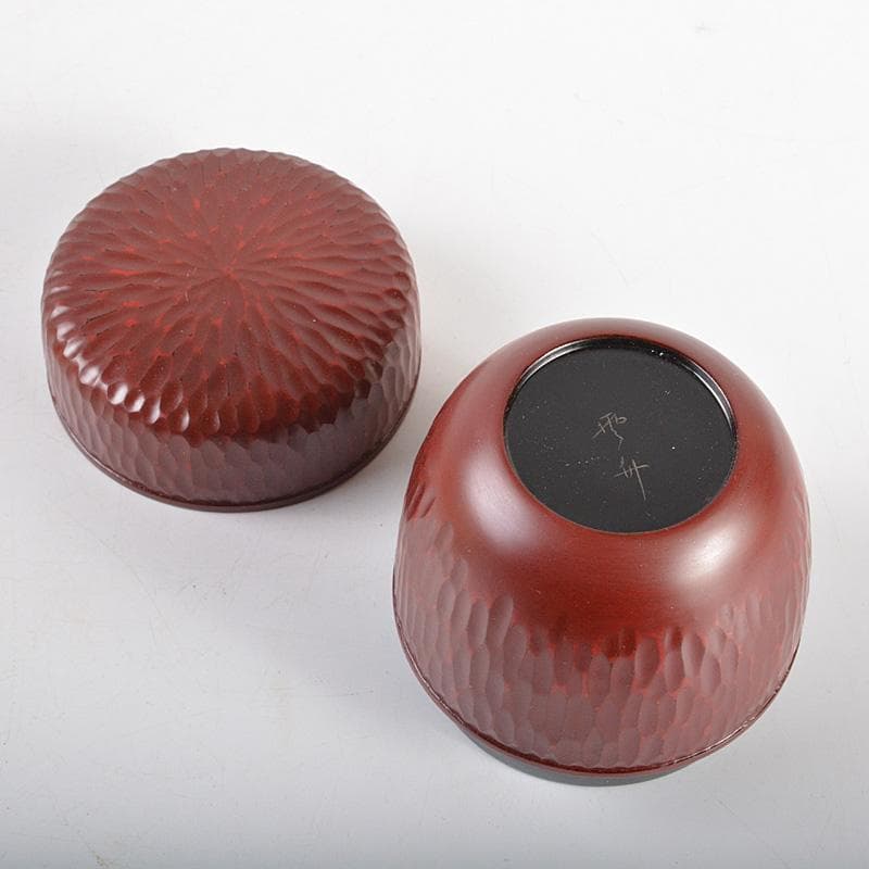 茶道具　高岡漆器　木彫師　般若勉　雲舟作　鎌倉　棗　共箱　V　R5518