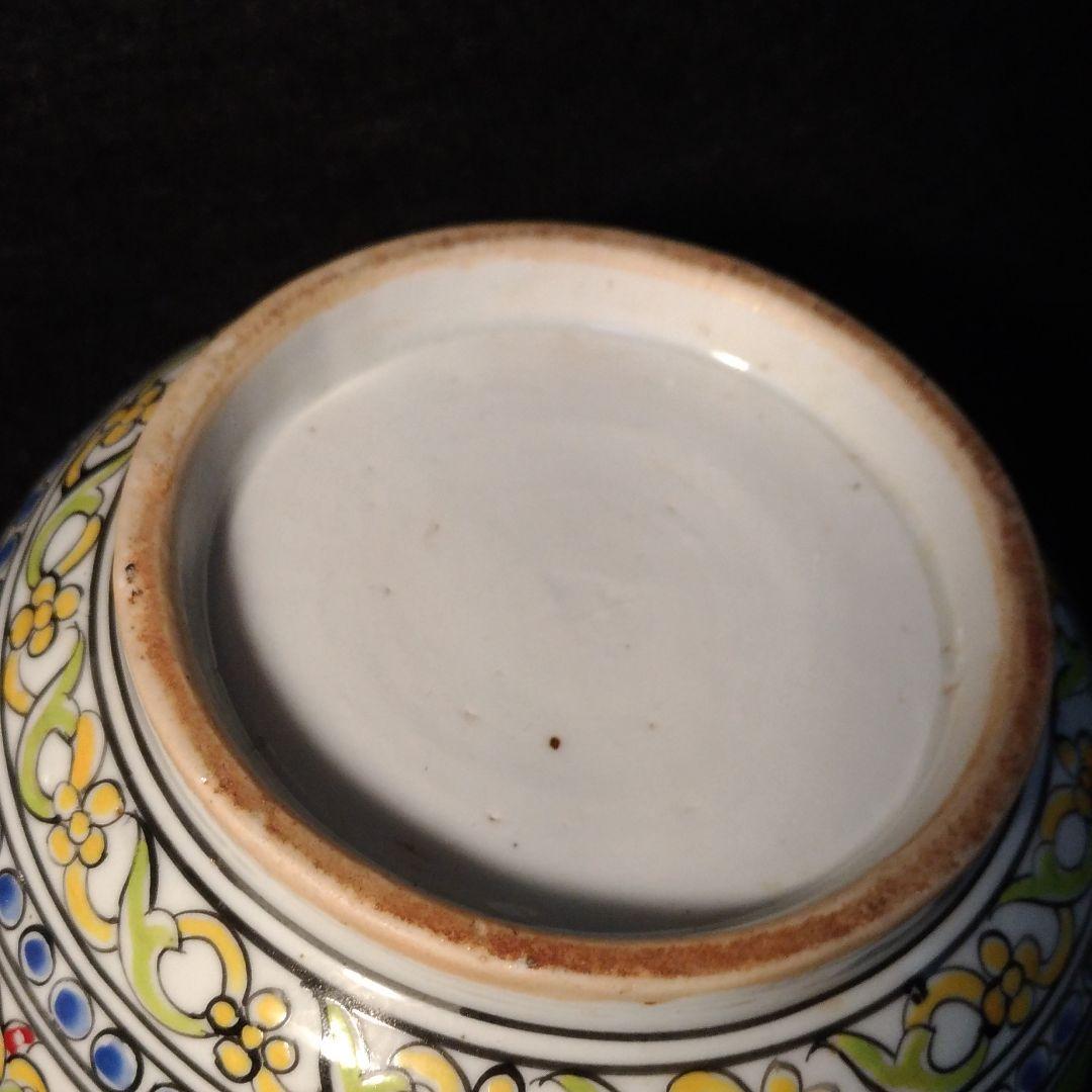 五彩　色絵　 蓋物　仏教紋 古陶　仏教美術