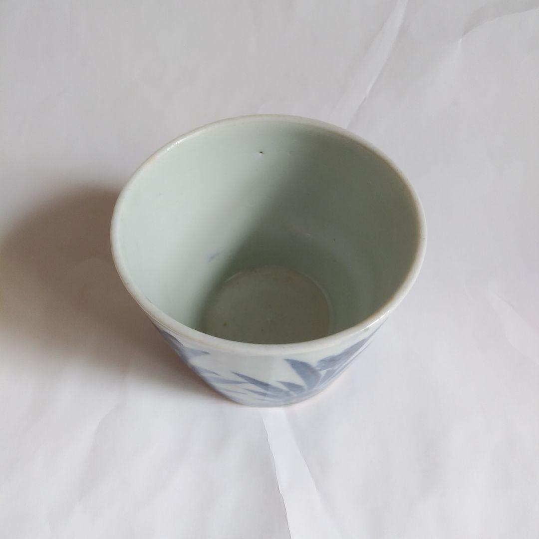 初期 古伊万里 染付 並び水仙文蕎麦猪口 美品 そば猪口 期間限定出品