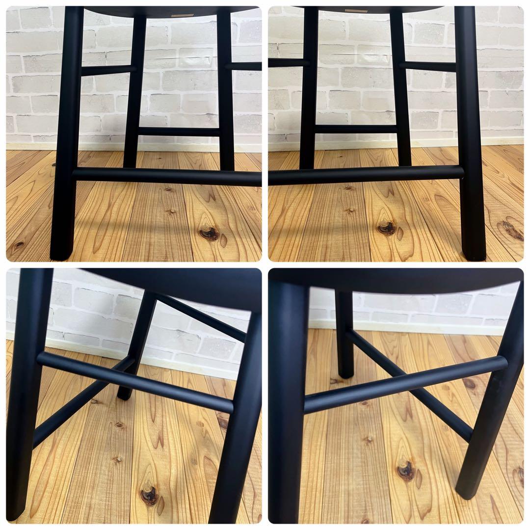 美品 KINOSHITA カロレ チェア 別色ブラック 木製 無垢 スツール