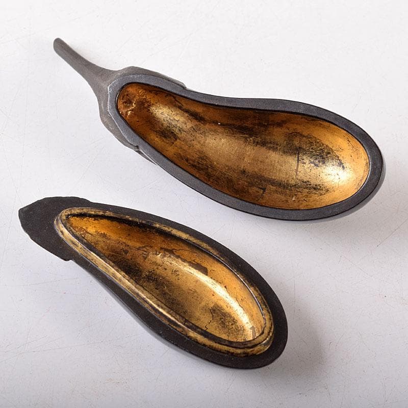 茶道具　大真作　乾漆　内金塗　茄子香合　共箱　V　8199