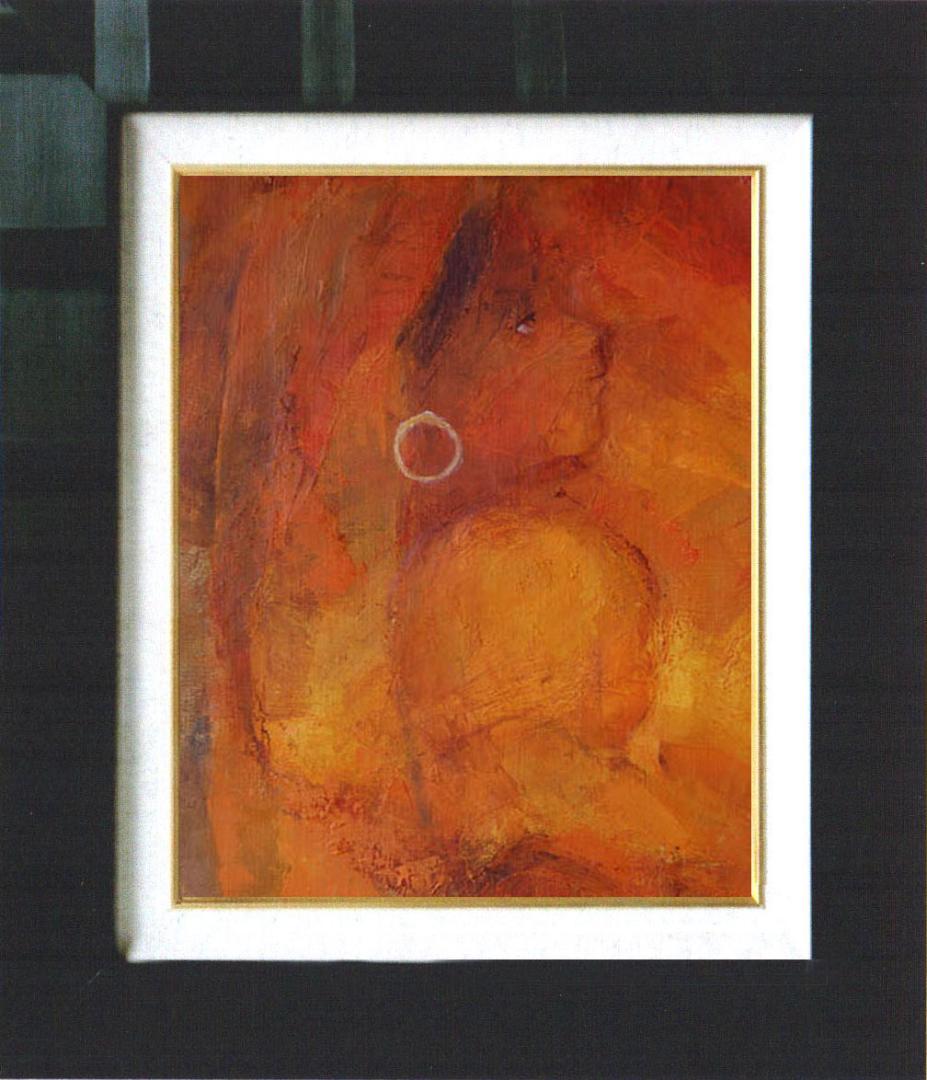 油絵 絵 絵画 インテリア 額付(黒) F4-051813 祈り 母子像