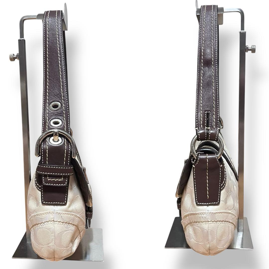 希少美品✨COACH ワンショルダー ソーホー シグネチャー 白　バッグ