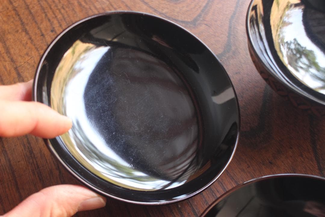 小傷有！極上溜塗に優美な七宝蒔絵の映えるお椀2点（検輪島塗懐石椀蒔絵椀